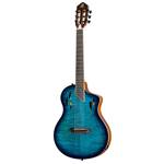 Ortega Tour Player Deluxe Nylon String Guitar Flamed Maple Blue
