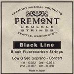 Fremont Black Fluorocarbon Low G Set Soprano/Concert Ukulele