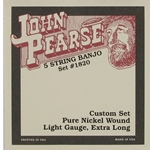 1820 John Pearse 5 String Banjo String Set Light